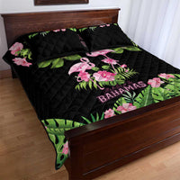 The Bahamas Flamingo Quilt Bed Set Bahamian Tropical Flowers - Wonder Print Shop