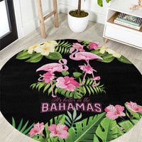 The Bahamas Flamingo Round Carpet Bahamian Tropical Flowers - Wonder Print Shop