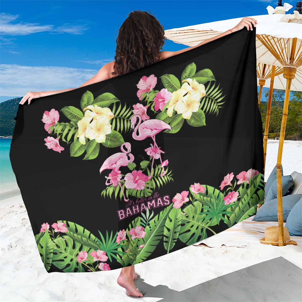 The Bahamas Flamingo Sarong Bahamian Tropical Flowers - Wonder Print Shop