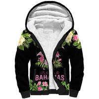 The Bahamas Flamingo Sherpa Hoodie Bahamian Tropical Flowers - Wonder Print Shop