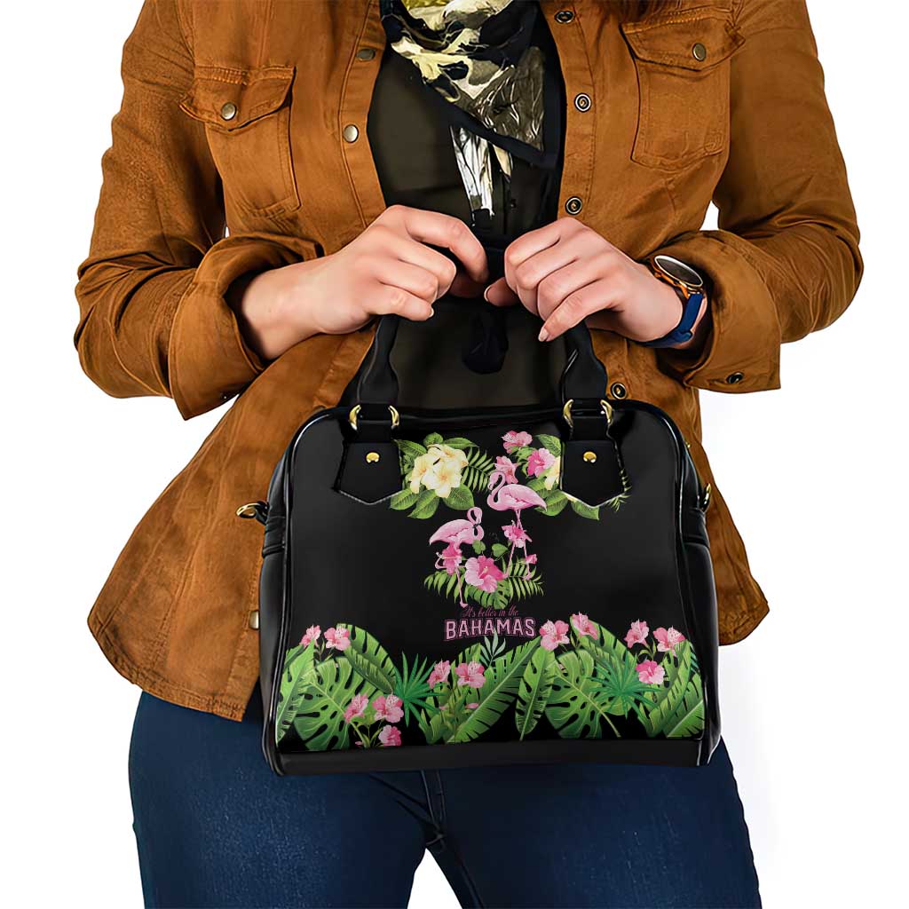 The Bahamas Flamingo Shoulder Handbag Bahamian Tropical Flowers - Wonder Print Shop