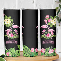 The Bahamas Flamingo Skinny Tumbler Bahamian Tropical Flowers - Wonder Print Shop
