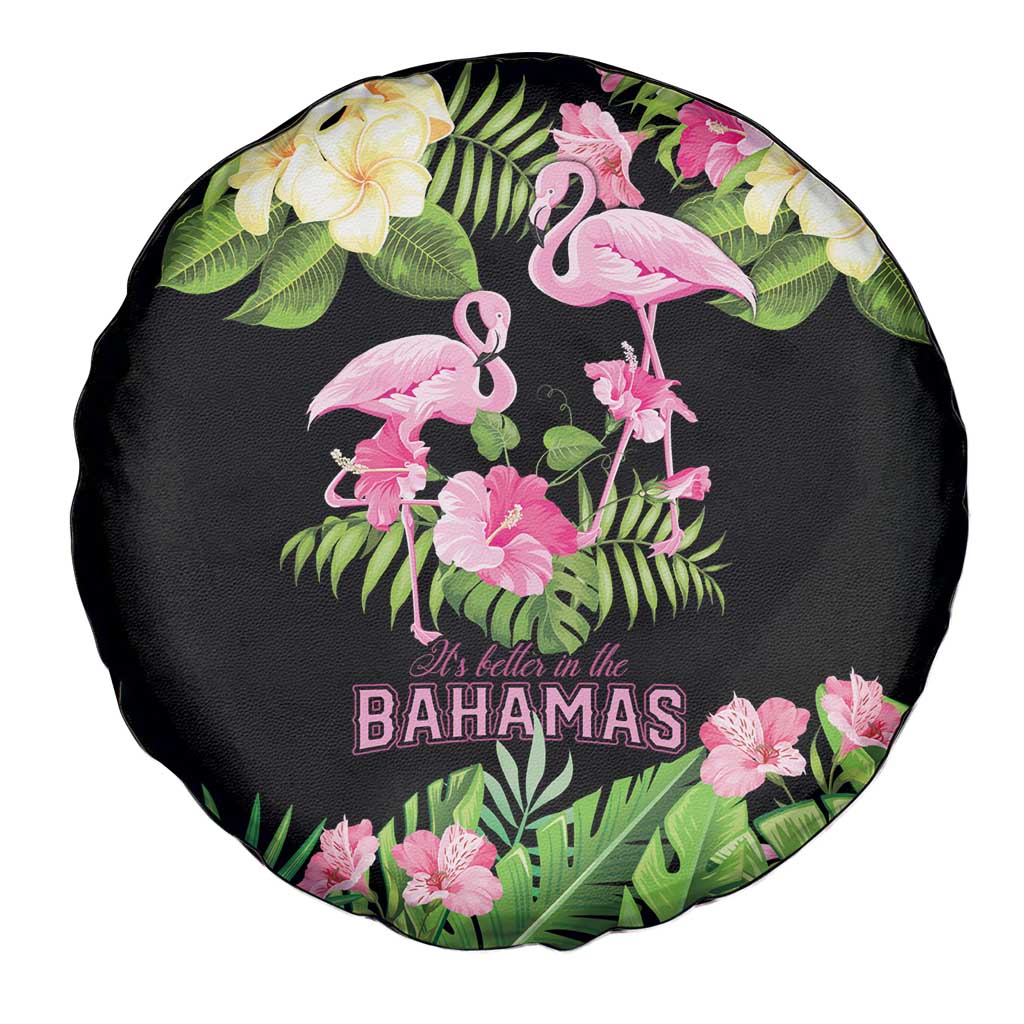 The Bahamas Flamingo Spare Tire Cover Bahamian Tropical Flowers - Wonder Print Shop