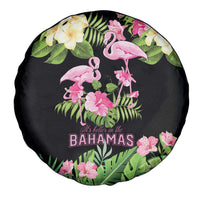 The Bahamas Flamingo Spare Tire Cover Bahamian Tropical Flowers - Wonder Print Shop