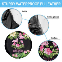 The Bahamas Flamingo Spare Tire Cover Bahamian Tropical Flowers - Wonder Print Shop