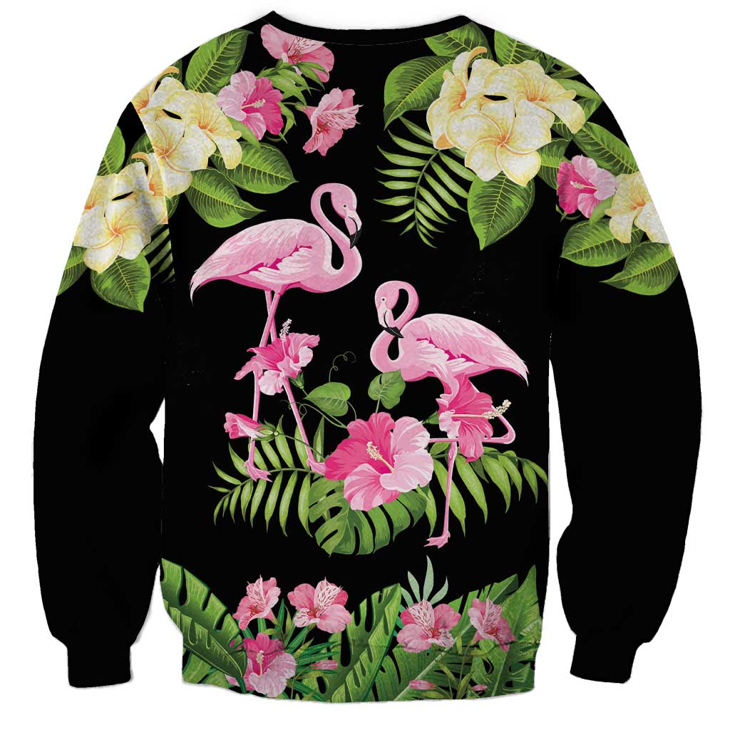 The Bahamas Flamingo Sweatshirt Bahamian Tropical Flowers - Wonder Print Shop