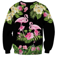 The Bahamas Flamingo Sweatshirt Bahamian Tropical Flowers - Wonder Print Shop