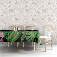 The Bahamas Flamingo Tablecloth Bahamian Tropical Flowers - Wonder Print Shop
