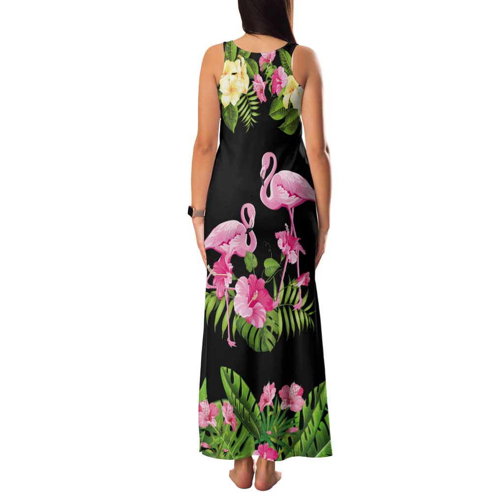 The Bahamas Flamingo Tank Maxi Dress Bahamian Tropical Flowers - Wonder Print Shop