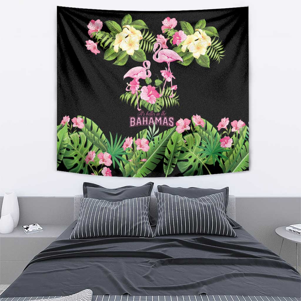 The Bahamas Flamingo Tapestry Bahamian Tropical Flowers - Wonder Print Shop