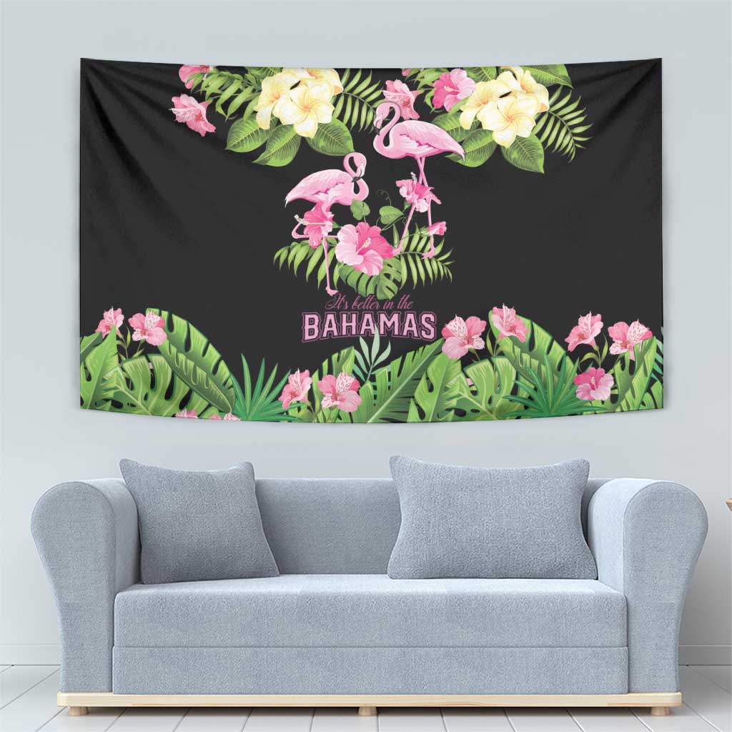 The Bahamas Flamingo Tapestry Bahamian Tropical Flowers - Wonder Print Shop