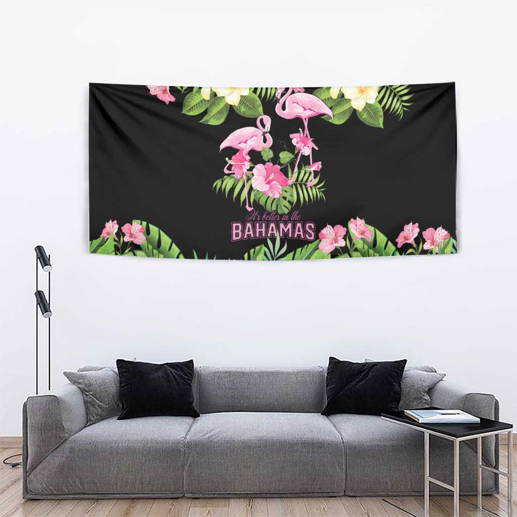The Bahamas Flamingo Tapestry Bahamian Tropical Flowers - Wonder Print Shop