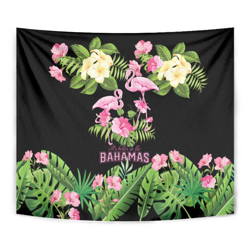 The Bahamas Flamingo Tapestry Bahamian Tropical Flowers - Wonder Print Shop