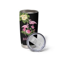 The Bahamas Flamingo Tumbler Cup Bahamian Tropical Flowers - Wonder Print Shop