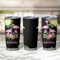 The Bahamas Flamingo Tumbler Cup Bahamian Tropical Flowers - Wonder Print Shop
