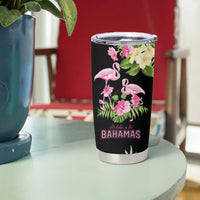 The Bahamas Flamingo Tumbler Cup Bahamian Tropical Flowers - Wonder Print Shop