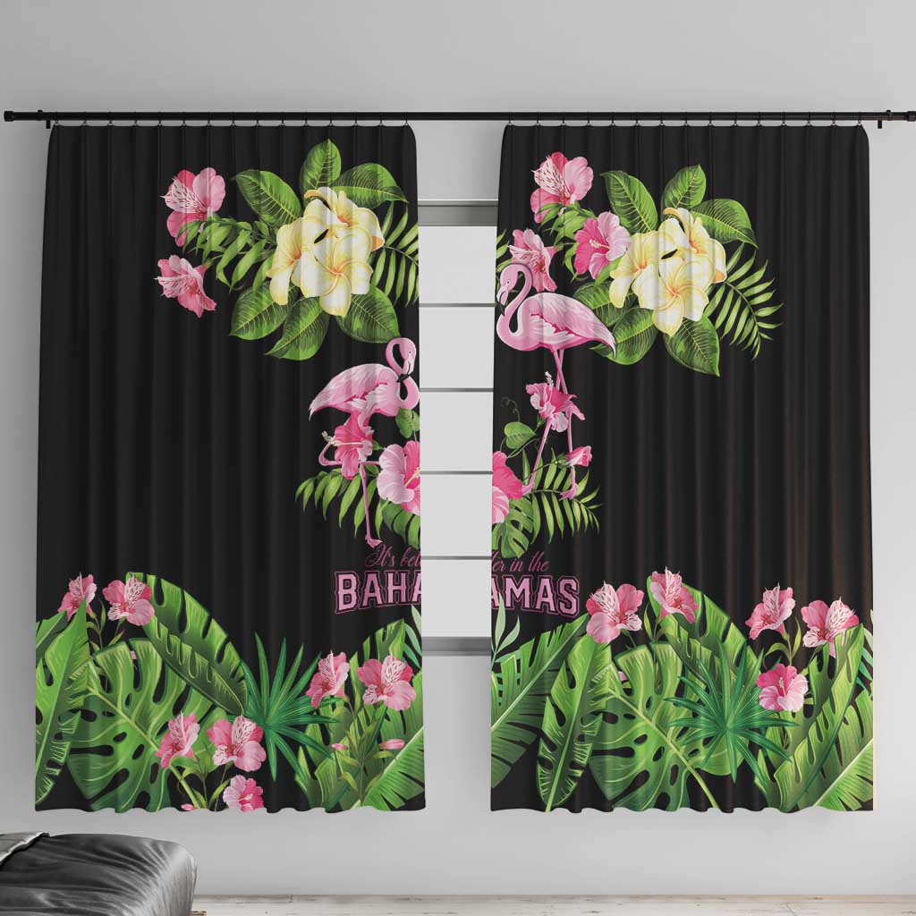 The Bahamas Flamingo Window Curtain Bahamian Tropical Flowers - Wonder Print Shop