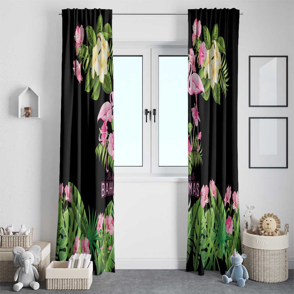 The Bahamas Flamingo Window Curtain Bahamian Tropical Flowers - Wonder Print Shop