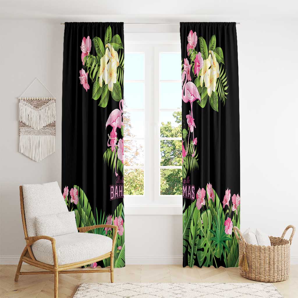 The Bahamas Flamingo Window Curtain Bahamian Tropical Flowers - Wonder Print Shop