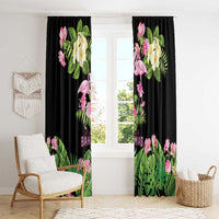 The Bahamas Flamingo Window Curtain Bahamian Tropical Flowers - Wonder Print Shop