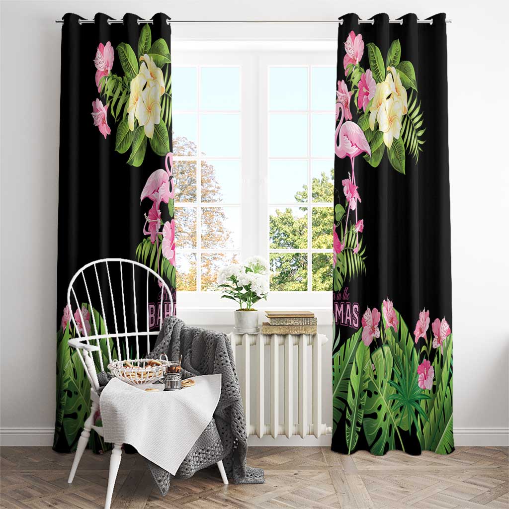 The Bahamas Flamingo Window Curtain Bahamian Tropical Flowers - Wonder Print Shop