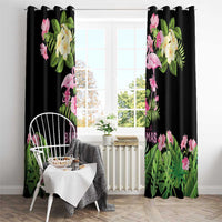 The Bahamas Flamingo Window Curtain Bahamian Tropical Flowers - Wonder Print Shop
