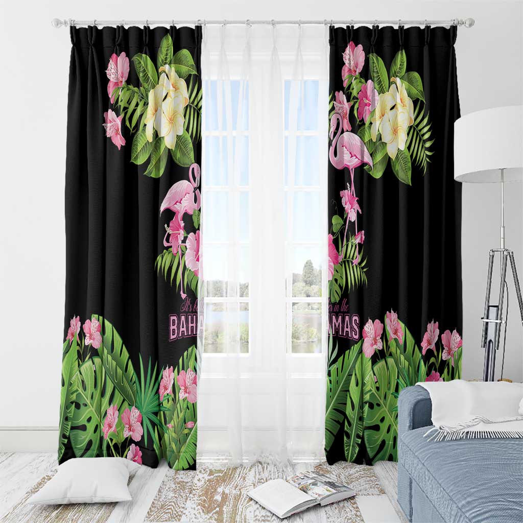 The Bahamas Flamingo Window Curtain Bahamian Tropical Flowers - Wonder Print Shop