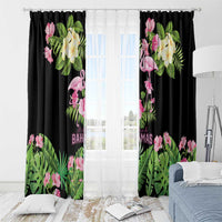 The Bahamas Flamingo Window Curtain Bahamian Tropical Flowers - Wonder Print Shop