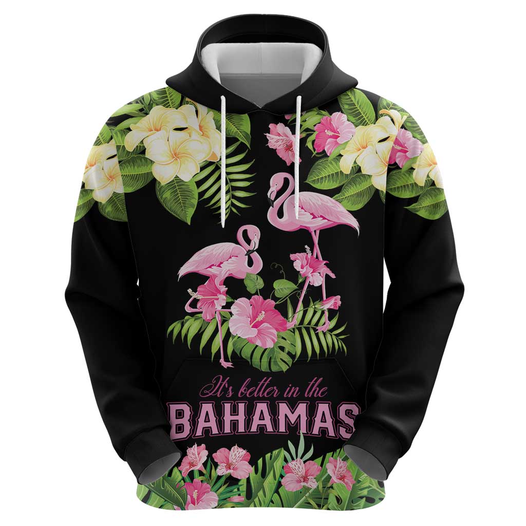 The Bahamas Flamingo Zip Hoodie Bahamian Tropical Flowers - Wonder Print Shop