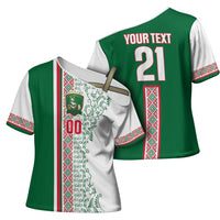 Algeria Tasqa n Umadal Custom Cross Shoulder Shirt Amazigh Desert Pattern Edition