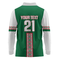 Algeria Tasqa n Umadal Custom Long Sleeve Polo Shirt Amazigh Desert Pattern Edition