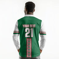 Algeria Tasqa n Umadal Custom Long Sleeve Polo Shirt Amazigh Desert Pattern Edition