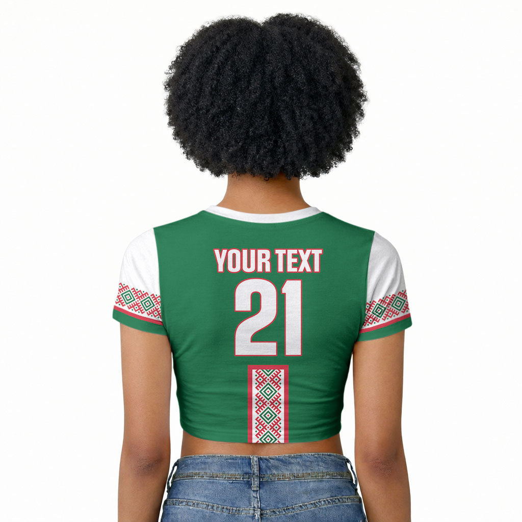 Algeria Tasqa n Umadal Custom Raglan Cropped T shirt Amazigh Desert Pattern Edition