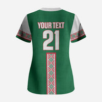 Algeria Tasqa n Umadal Custom Scrub Top Amazigh Desert Pattern Edition