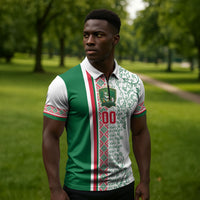 Algeria Tasqa n Umadal Custom Zipper Polo Shirt Amazigh Desert Pattern Edition