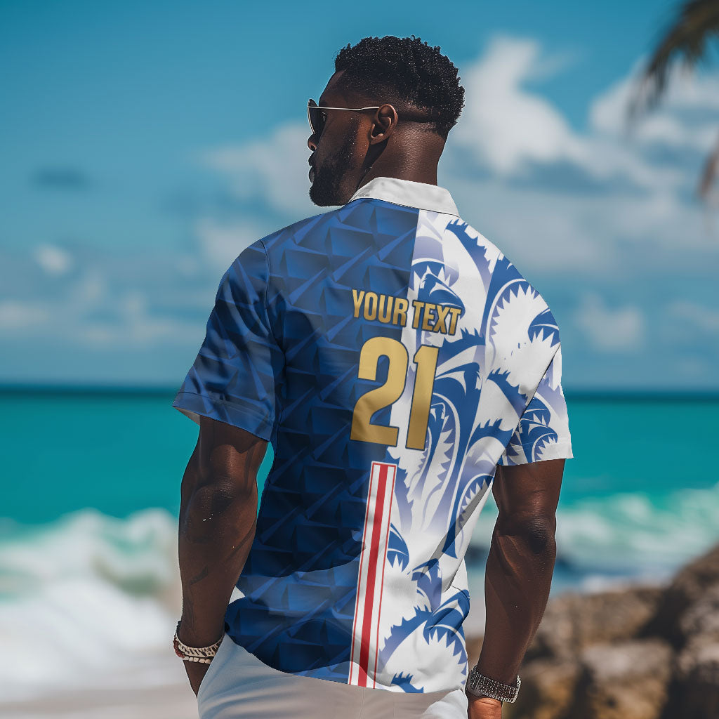 Cabo Verde Kopa di Mundu Custom Hawaiian Shirt Atlantic Waves Blue Edition
