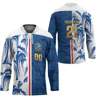 Cabo Verde Kopa di Mundu Custom Hockey Jersey Atlantic Waves Blue Edition
