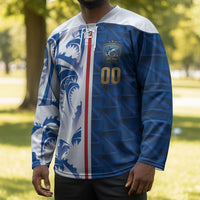 Cabo Verde Kopa di Mundu Custom Hockey Jersey Atlantic Waves Blue Edition