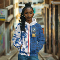Cabo Verde Kopa di Mundu Custom Hoodie Atlantic Waves Blue Edition