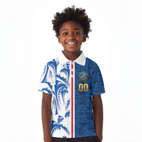 Cabo Verde Kopa di Mundu Custom Kid Polo Shirt Atlantic Waves Blue Edition