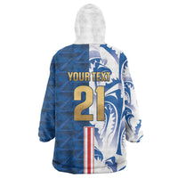 Cabo Verde Kopa di Mundu Custom Kid Wearable Blanket Hoodie Atlantic Waves Blue Edition