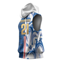 Cabo Verde Kopa di Mundu Custom Sleeveless Hoodie Atlantic Waves Blue Edition