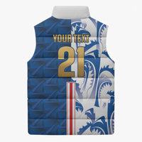 Cabo Verde Kopa di Mundu Custom Sleeveless Puffer Jacket Atlantic Waves Blue Edition