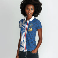 Cabo Verde Kopa di Mundu Custom Women Polo Shirt Atlantic Waves Blue Edition
