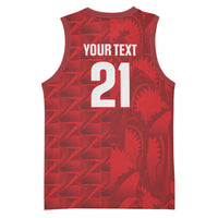 Cabo Verde Kopa di Mundu Custom Basketball Jersey Atlantic Waves Red Edition