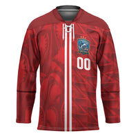 Cabo Verde Kopa di Mundu Custom Hockey Jersey Atlantic Waves Red Edition