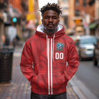 Cabo Verde Kopa di Mundu Custom Hoodie Atlantic Waves Red Edition