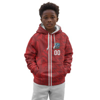 Cabo Verde Kopa di Mundu Custom Kid Hoodie Atlantic Waves Red Edition