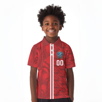 Cabo Verde Kopa di Mundu Custom Kid Polo Shirt Atlantic Waves Red Edition