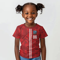 Cabo Verde Kopa di Mundu Custom Kid T shirt Atlantic Waves Red Edition
